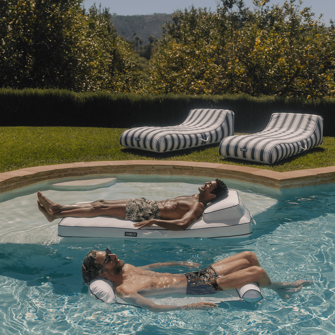 Fabric Classic Mat Lounger Pool Float - Classic White | FUNBOY Sale