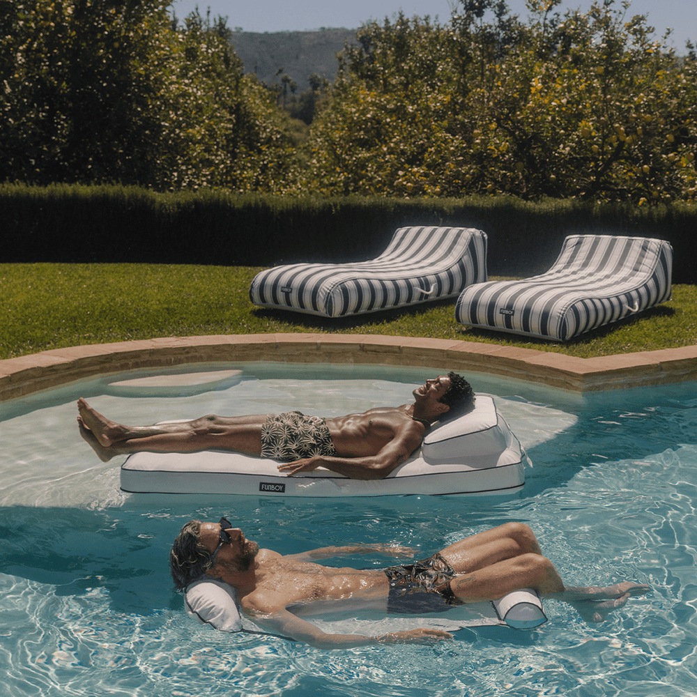 Fabric Classic Mat Lounger Pool Float - Classic White | FUNBOY Sale