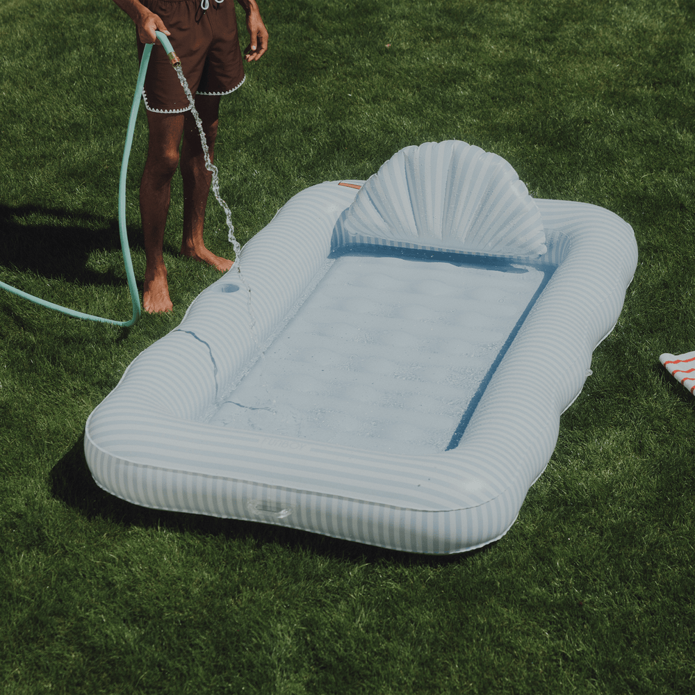Tanning Pool Lounger: Blue & White Stripes | FUNBOY Near Me