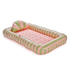 Tanning Pool Lounger: Coral & Blue Stripes | FUNBOY Sale