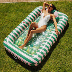 Tanning Pool Lounger: Pink & Green Palm | FUNBOY Online