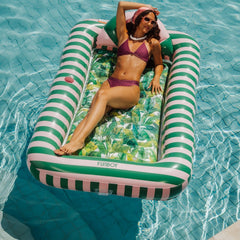 Tanning Pool Lounger: Pink & Green Palm | FUNBOY Online