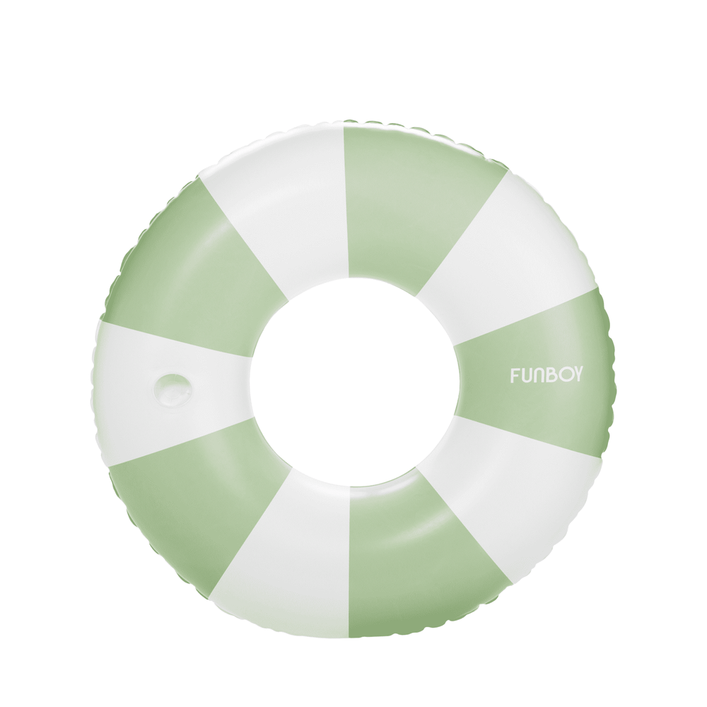 Large Pool Tube Float: Sage & White Stripes, 48" | FUNBOY