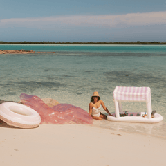 Pool Tube Float: Pink & White, Striped | FUNBOY Sale