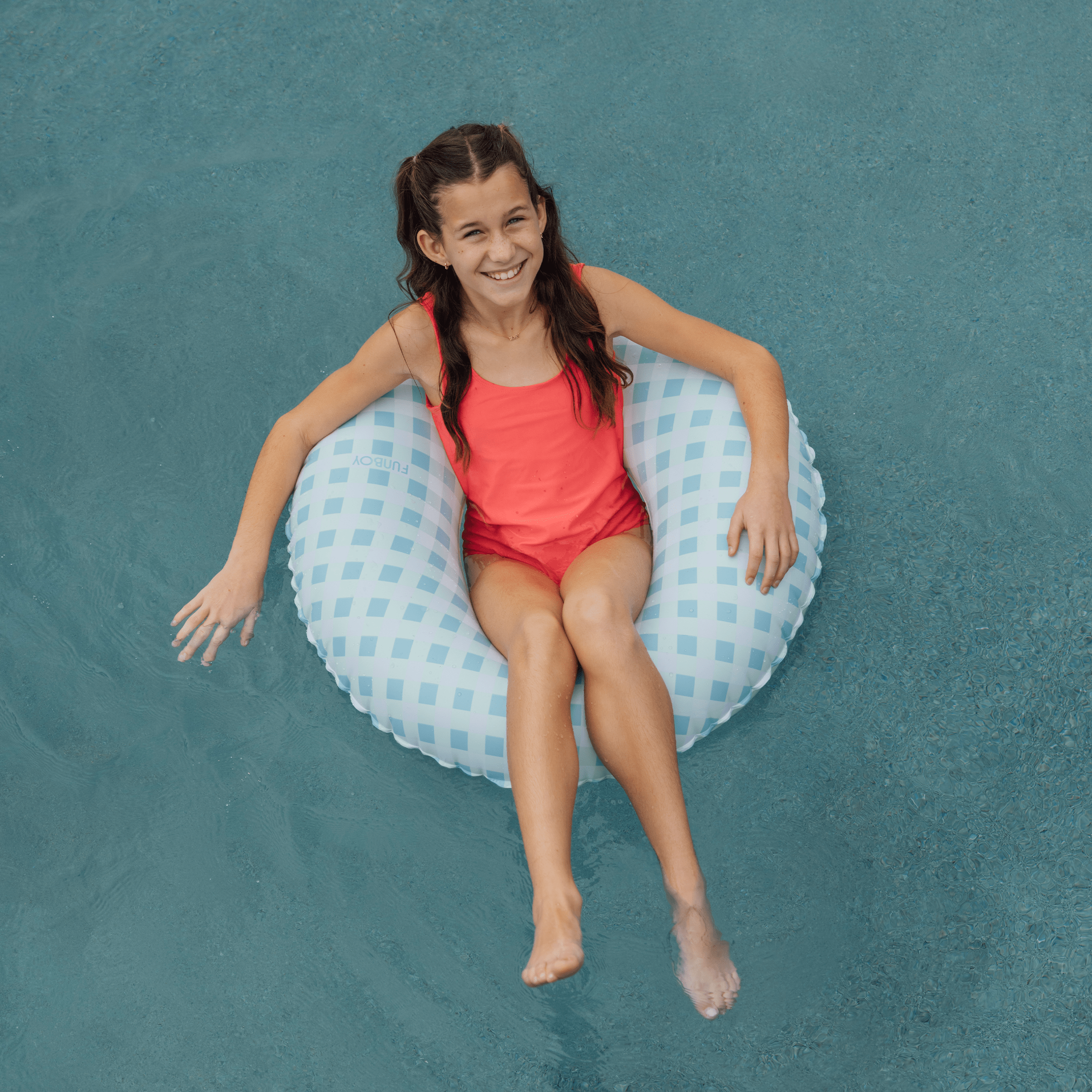 Blue Gingham Kids Tube Float | FUNBOY Discount