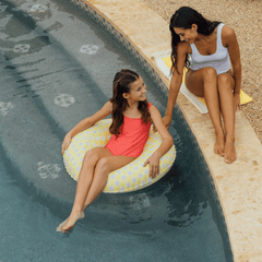 Kids Tube Float, 34", Yellow Gingham | FUNBOY Outlet