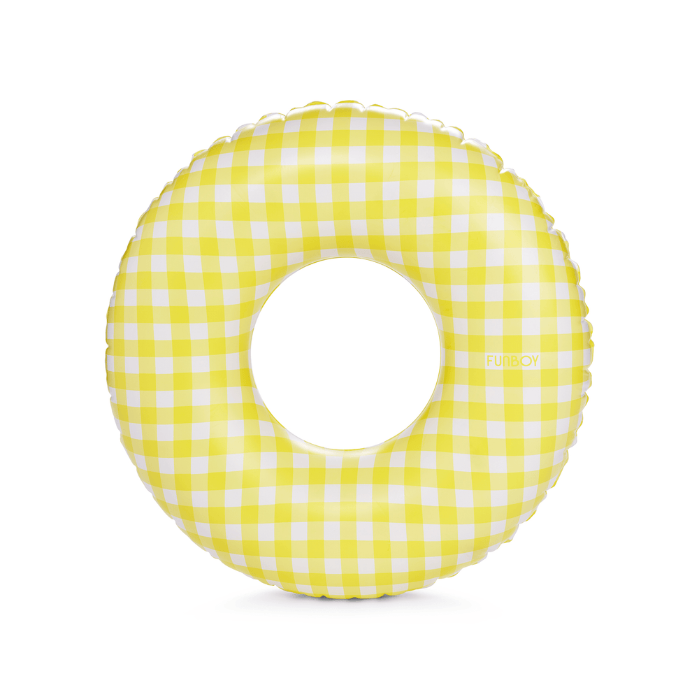 Kids Tube Float, 34", Yellow Gingham | FUNBOY Outlet