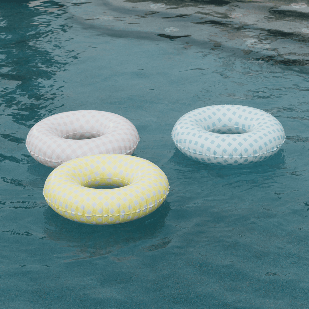 Kids Tube Float, 34", Yellow Gingham | FUNBOY Outlet