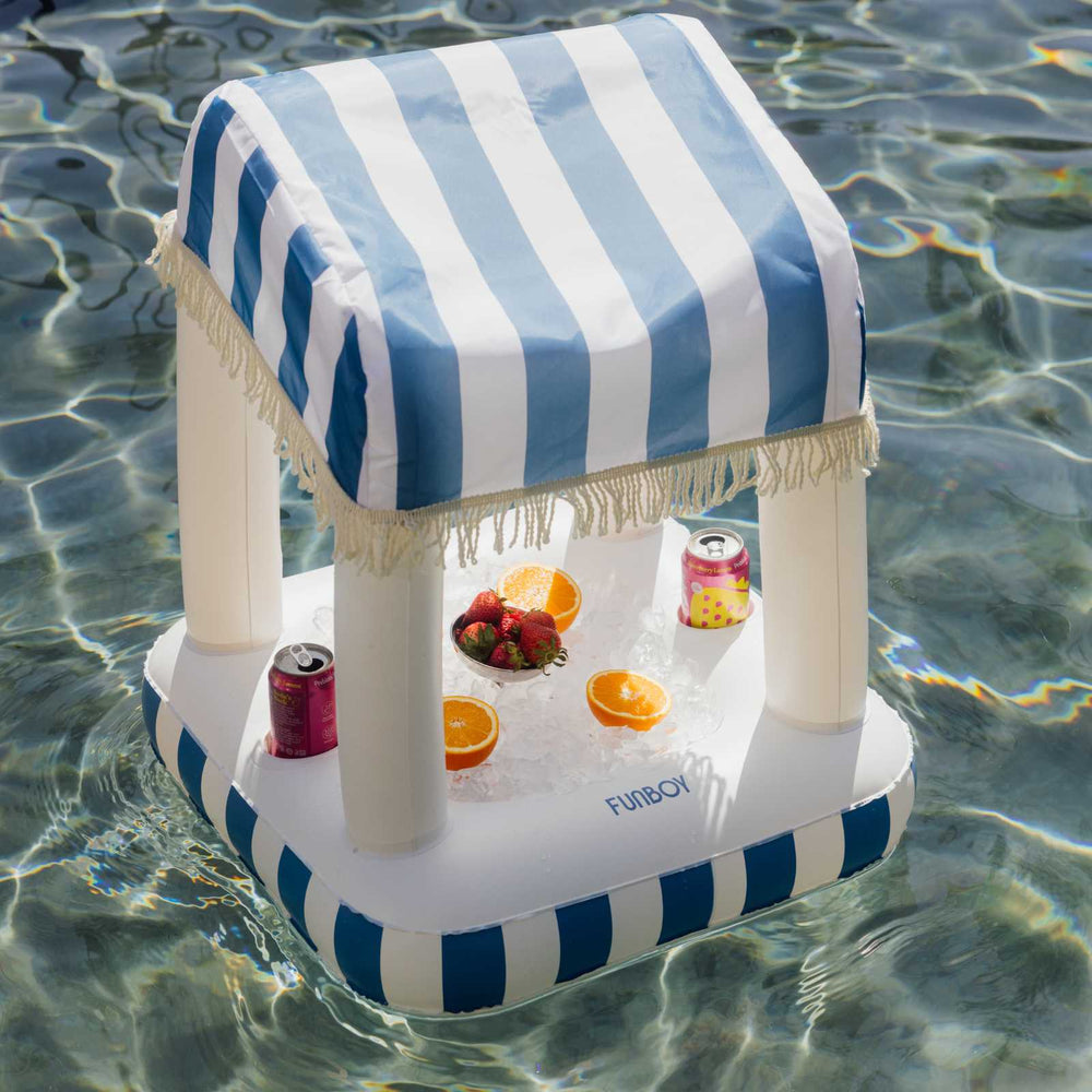 Blue & White Striped Floating Cabana Bar | FUNBOY Sale