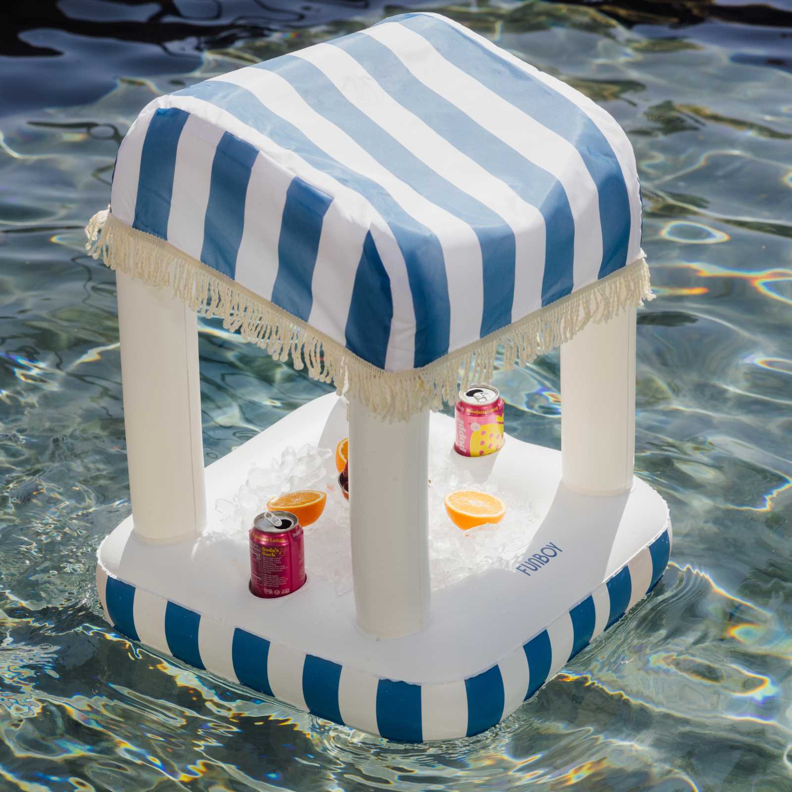 Blue & White Striped Floating Cabana Bar | FUNBOY Sale