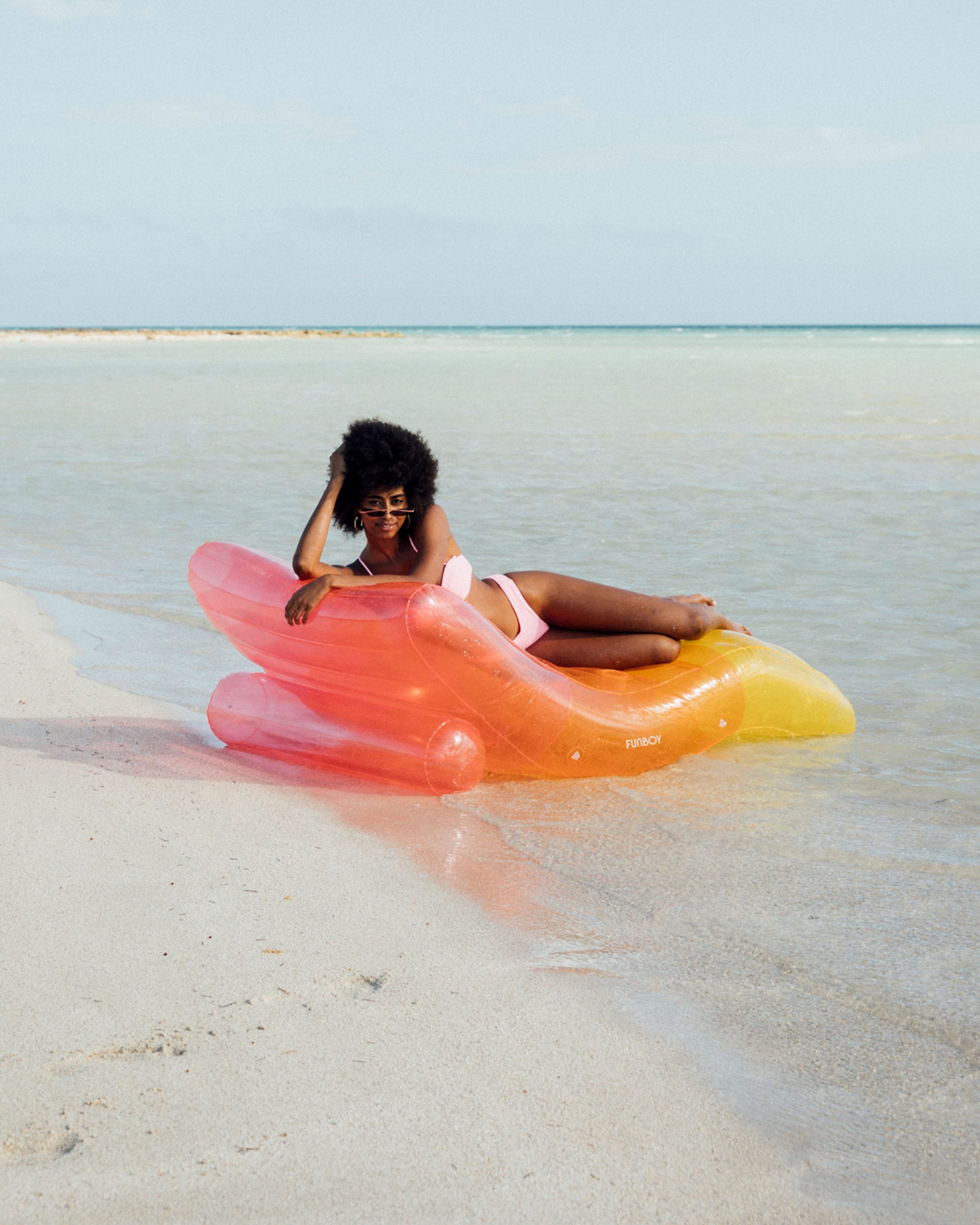 Clear Rainbow Chaise Lounger Pool Float | FUNBOY Near Me