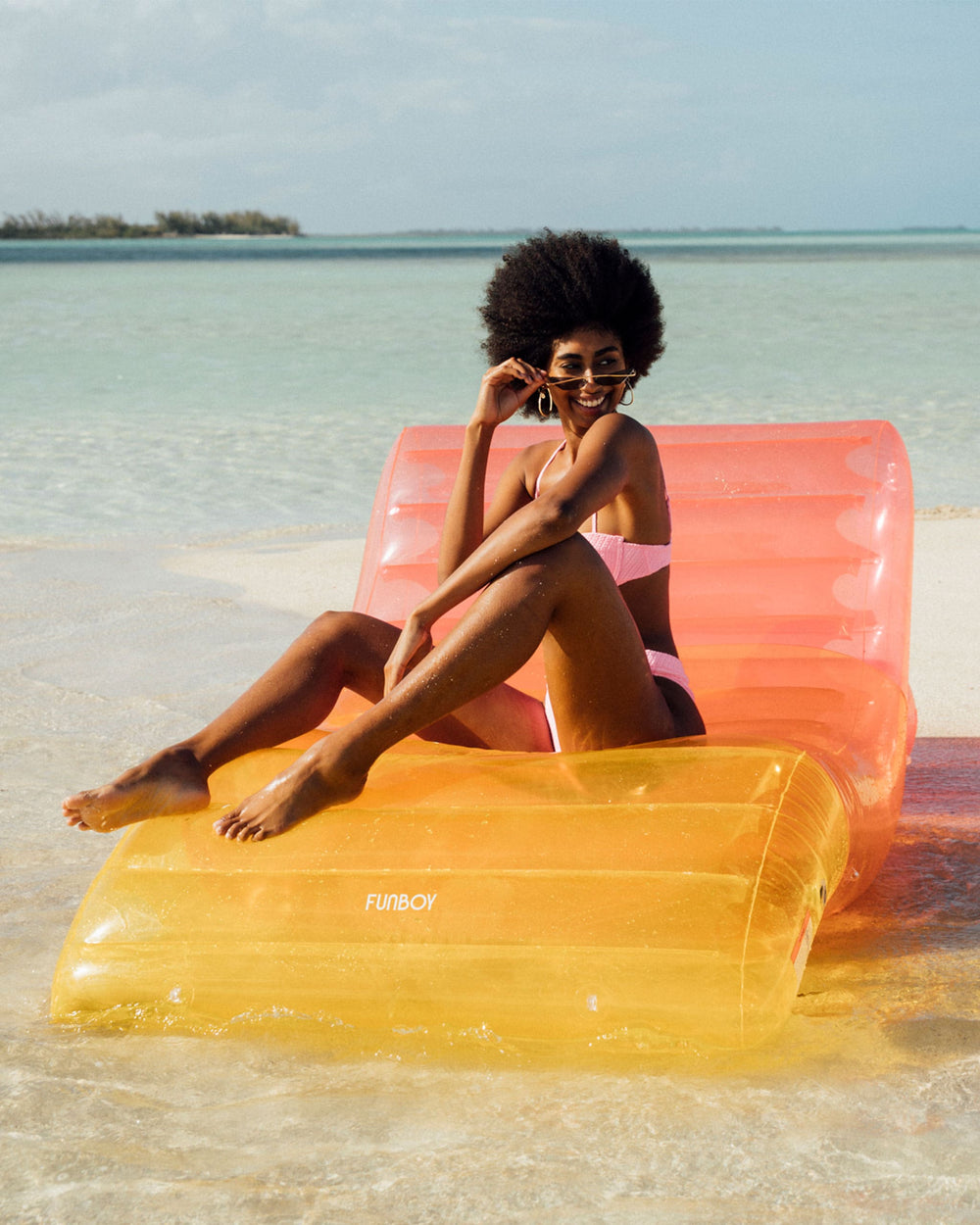 Clear Rainbow Chaise Lounger Pool Float | FUNBOY Near Me
